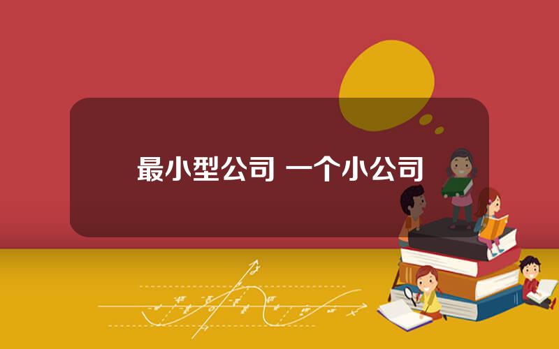 最小型公司 一个小公司